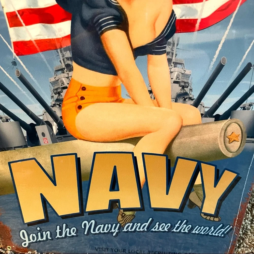 NEW Heavy Duty Steel Navy Join The Navy And See The World Metal Sign